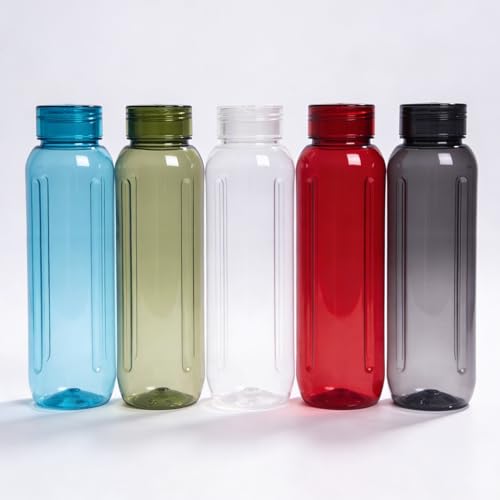 Image of PEARLPET Sirus |BPA-free Plastic Water Bottle |Lightweight, Leak-Proof & Freezer Safe |Set of 5 Pcs (Each 500ml) Multicolor