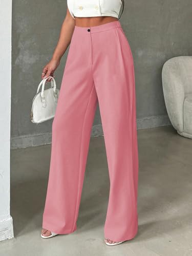 Image of Toochki Trousers for Woman Pants Women's Formal Office Korean | Black Track Pant | Straight | Cotton Spandex Stretchable Trouser | High-Waisted Bottom Wear