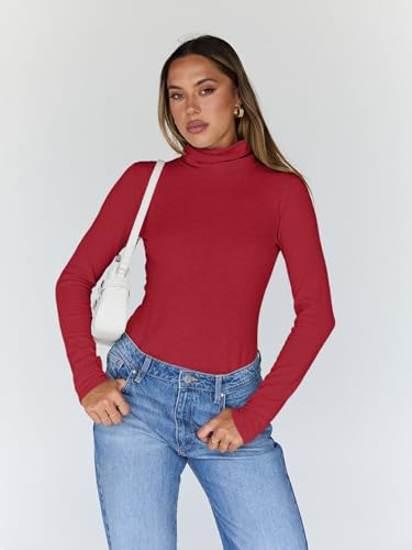 Foto de Trendy Queen - Blusa de manga larga y cuello alto para mujer, prenda a la moda, básica, ajustada, suave y térmica para invierno y otoño (imagen 3)