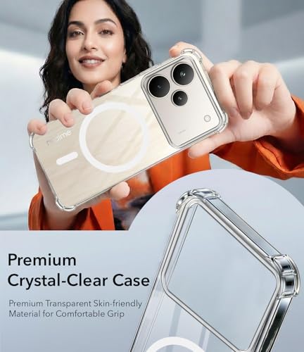Image of Jkobi Shockproof Crystal-Clear Back Cover for Realme P4 (Magsafe Wireless Support | Drop & Camera Protection | Hard Polycarbonate)