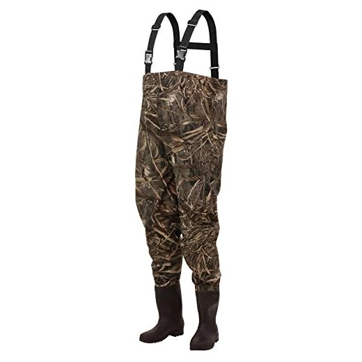 FROGG TOGGS Men's Camo Cleated Rana II PVC Realtree MAX-5 Bootfoot Chest Wader, 10