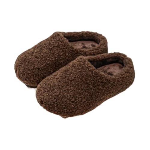 Toddler Fuzzy Slippers Sherpa Fleece Lined Slip On House Shoes For Kids - image 4