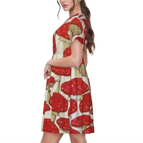 Robe d'été champignon au design graphique exclusif et coupe col rond - 2