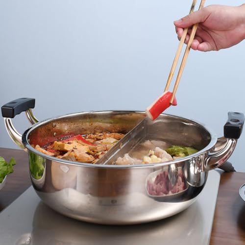 Casserole double acier inoxydable séparateur FRCOLOR poignée solide cuisine pot chaud fondue chinoise