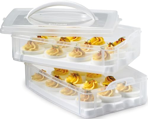 Snapware (2-Layer, 24 Eggs) Plastic Detachable Deviled Egg Carrier Storage