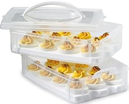 Snapware (2-Layer, 24 Eggs) Plastic Detachable Deviled Egg Carrier Storage