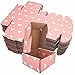 25 Pack Baby Pink Hearts Shipping Boxes, 4 x 4 x 2 inch Recyclable Kraft Corrugated Cardboard Boxes Literature Mailer for Mailing Packing for Mother's Day Small Business Shipping