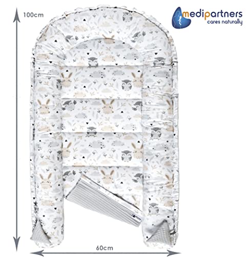 Medi Partners Babynestchen für Neugeborene 100x60x15cm Waffle Babynest – Ansicht 3