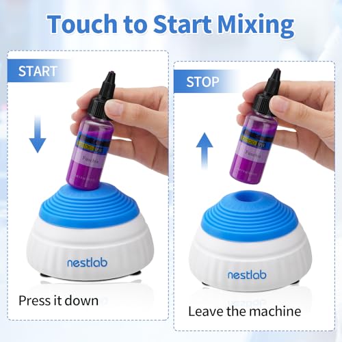nestlab Mini Vortex Mixer, 3000RPM Lab Mixing Vortex Shakers with Touch Function for Paint Shaker,Nail Polish, Eyelash Gel, Ink Including 100 Pcs Mixing Balls (Blue)