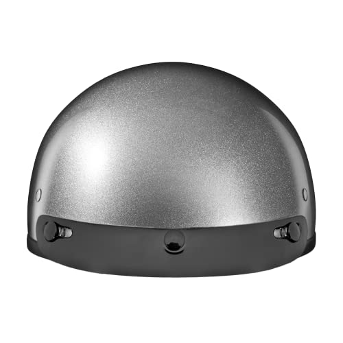 Daytona Helmets Half Skull Cap Motorcycle Helmet – Dot Approved [Silver Metallic] [L] #TOP1