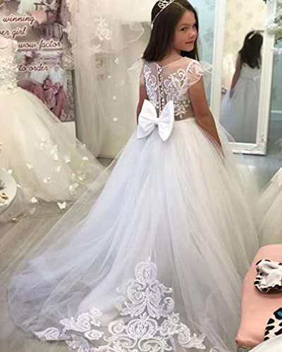 Lace Tulle Flower Girl Dresses for Wedding Party Kids Prom Ball Gown GZY2303