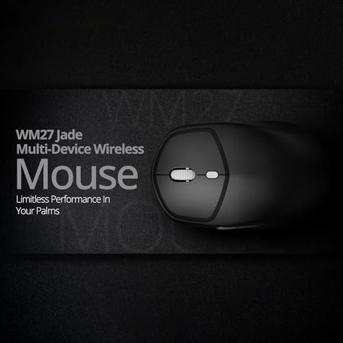 Image of Electro Wolf WM27 Jade 2.4Ghz Wireless + Bluetooth 5.0 Mouse, 6 Button Mice, DPI Upto 1600, Works on 2 Devices at Same time Windows /Mac /Android, Low Power Consumption (Jade Black)