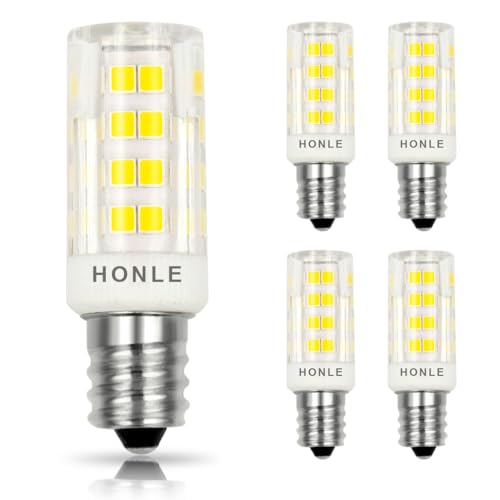 Honle E12 LED Light Bulbs 3W Equivalent 30W Halogen Bulb Warm White 3000K T3 T4 Edison Screw Candle Base Mini Non Dimmable AC110-120V for Ceiling Fan, Chandelier, Indoor Decorative Lighting Pack of 4