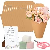 Tinlade 35 Pcs Flower Bar Kit Include Bouquet Wrapping Gift Bags with Handle Flower Bar Stand Scissors and Chiffon Ribbons for Wedding Bridal Baby Shower Birthday Party Favors Supplies Craft