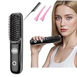 Cordless Hair Straightener Brush-Rechargeable Portable Heated Styling Brush with 3 Adjustable Heat Modes,LED Display,Fast Heating,Travel-Friendly Design for Daily Use at Home,Office&On the Go (Black)