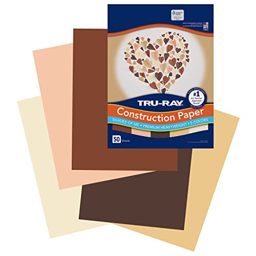 Tru-Ray Shades Of Me Construction Paper, 5 Assorted Skin Tone Colors, 9" X 12", 50 Sheets #TOP2
