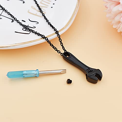 Wrench Cremation Jewelry for Ashes Stainless Steel Tool Urn Pendant Locket for Men Women Spanner Keepsake Memorial Necklace for Human Ashes Holder3