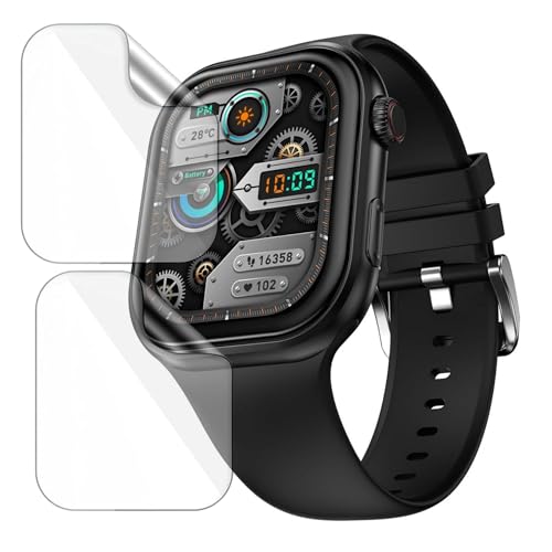 Image of 2 Pack| Smartwatch Screen Sport Watch Protector For Fire Boltt Brillia |2.02 inch| | Flexible TPU Film, 9H Scratch Resistant, Bubble Free Installation - Not Tempered Glass