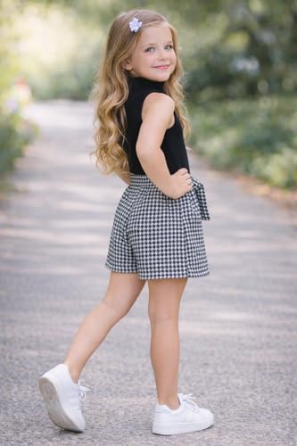 Image of Girl's Solid Cotton Blend Style Top and Shorts Set
