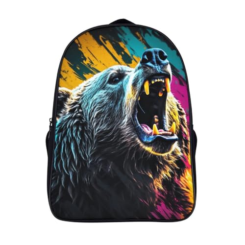 Sac à dos d'étudiant ours dessin animé 3D grand format 40x28x16cm