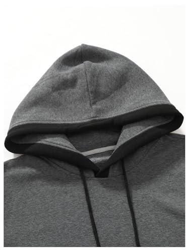 SweatyRocks Men's Colorblock Fleece Hoodies Drawstring Long Sleeve Hooded Sweatshirt with Pocket3
