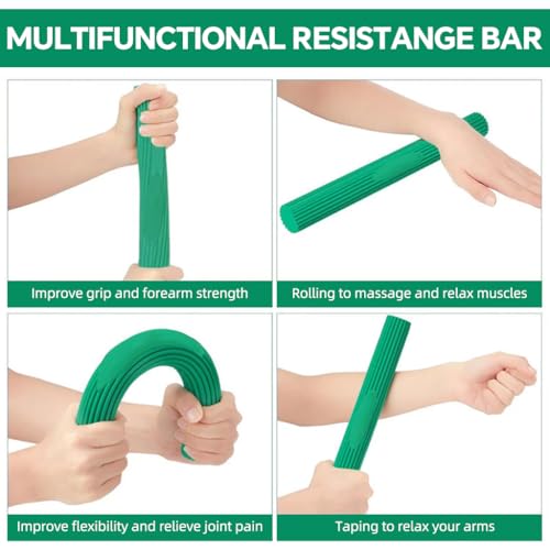 Image of Proberos 15 Lbs Resistance FlexBar, 12.4 Inch Twist Bar, Hand and Forearm Strengthener, TPR Forearm & Hand Strengthener for Tennis Elbow, Golfers Elbow Pain Relief, Injury Rehab, Fitness & Travel Use