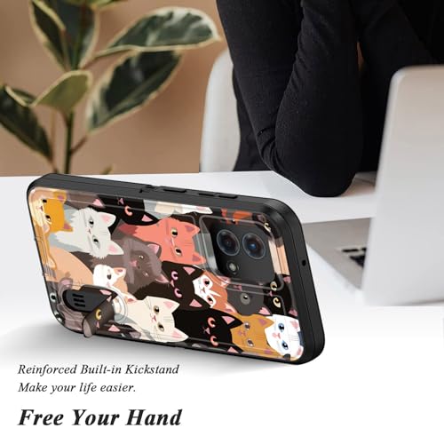 BFUKVOU for Moto G Stylus 5G 2024 Case with Built in Kickstand,Shockproof/Dustproof/Drop Proof 3-Layer Military Grade Protective Cover for Motorola Moto G Stylus 5G 2024,Colorful Cats - image 5