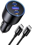 UGREEN 130W Chargeur de voiture USB C Chargeur rapide 100W USB C Câble) PD3.0 QC4.0 PPS Adaptateur de voiture de charge rapide compatible avec, MacBook, iPhone 17 16 15 14 Pro Max, Galaxy S25 S24 Ultra, iPad | PD QC 3.0 Chargeur d'allumeurs de cigarettes Compatibl