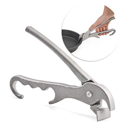 SHANGPEIXUAN Pizza Pan Gripper for Deep Pizza Pans,Heavy Duty Cast Aluminum Pan Tongs,Great for Pulling Hot Pizza Pan out of the Microwave,Oven â€¦