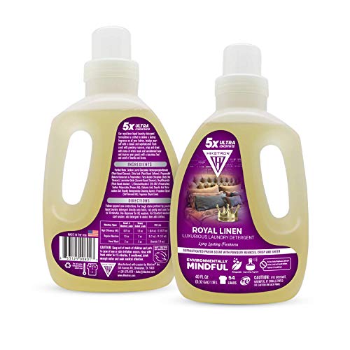 Hiketron 5X Ultra Concentrated | Long Lasting Scented Liquid Laundry Detergent | Removes Tough Stains | Machine Friendly | Royal Linen - 2 Pack (80 Fl Oz, 108 Loads) #TOP2