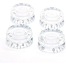 4PCS Electric Guitar Top Hat Knobs Speed Volume Tone Control Knobs Compatible with Les Paul LP Style Electric Guitar Parts Replacement Set clear