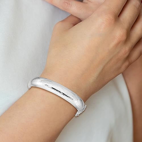 IceCarats 925 Sterling Silver 12mm Hinged Bangle Bracelet2