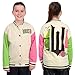 Wicked Jacket, Glinda And Elphaba Girls Bomber Jacket, Cotton Kids Varsity Jackets, Girls Jackets, Cream 6