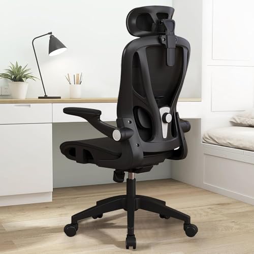 Black Mesh Office Chair Ergonomic Desk Chair Comfortable Gaming Chair 330 LBS Home Mesh Office Desk Chairs with Wheels High Back Office Chair for Long Hours