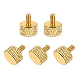 Vis moletée plate, taille du filetage : M3x6mm/M3x0.24pouce(DxL); Taille de la tête: 10x6mm/0.39x0.24pouce(DxL); Matériau : Alliage d'aluminium ; Façonnage de surface : Anodisation ; Couleur : Doré; Dans l'emballage: 5 x vis à papillon