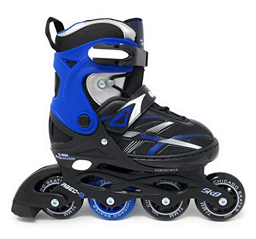 Chicago Skates Boys Adjustable Inline Skates - Medium Sizes J13-4 - Blue #TOP1