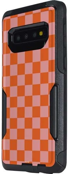 Skinit Decal Skin Compatible with OtterBox Commuter Galaxy S10 Plus - Officially Licensed Skinit Originally Designed Orange Checkered Design