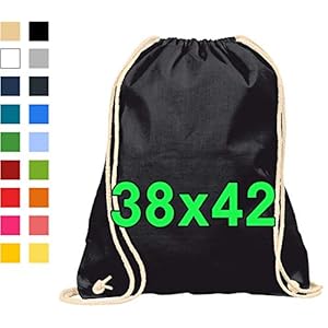 ELES VIDA Baumwoll Turnbeutel 1 Stück 38 x 46 cm Sportbeutel – Rucksack Stofftasche Bag, Beutel, Baumwollbeutel…