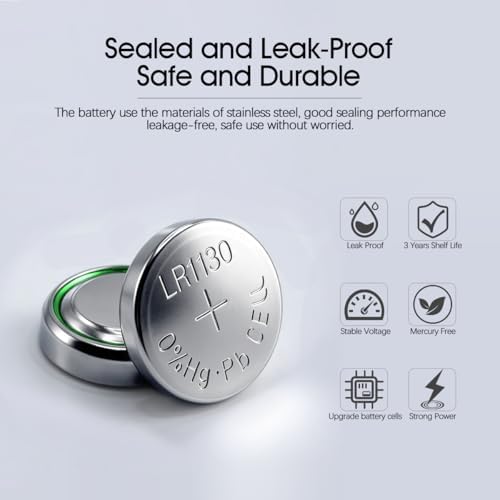 XUNIUZERO 40 Pack LR1130 AG10 Battery 1.5V Long-Lasting Alkaline Button Cell Batteries - 2