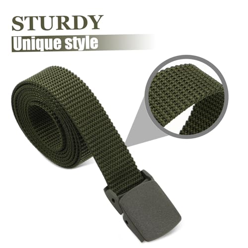 4pcs Non-porous Nylon Web Belt for Men Adjustable Heavy-duty Outdoor Utility Strap Versatile Camping Hiking Gear with Quick-release Design Extended Fit for All Waist3