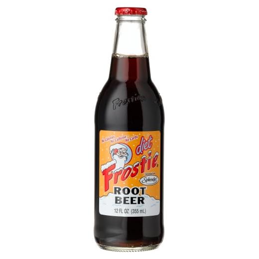 Frostie DIET ROOT BEER - "Even the snowman is into the Low Carb Craze!", 12-Ounce Glass Bottle (Pack of 12)