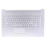 XtremeAmazing Silver Palmrest Top Cover with ODD Non-Backlit Keyboard and Touchpad L92785-001 for HP 17-by 17-CA 17T-by 17Z-CA Laptop Upper Case