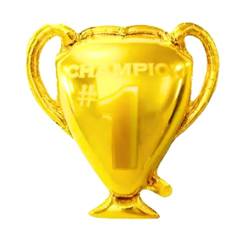 Image of Party Decorz Champion Trophy Balloon | Champion Trophy Foil Balloon Set Of 5pcs(1pcs Trophy Balloon+ 2pcs Star Balloon+ 2pcs Birthday Balloon) Football Theme, Sports Balloon Birthday Party Decorations
