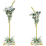 Wedding Arches for Ceremony, Set of 2 Arch Backdrop Stand Flower Arch Backdrop Stand Metal Wedding Arch for Parties Baby Shower W edding Decoration(8Ft&6.8Ft)