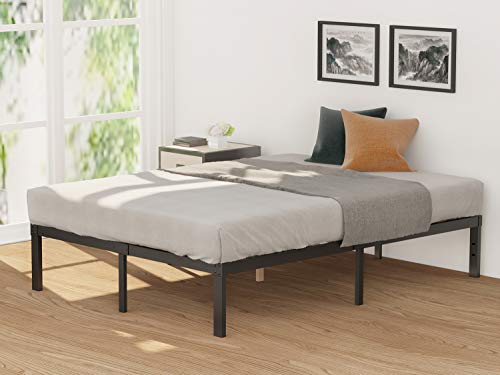 3800lbs Heavy Duty,14 Inch Steel & Wooden Slat Support Reinforced Platform Bed Frame,Mattress Foundation/No Box Spring Needed/Easy Assembly/Noise Free,Twin/Twin XL/Full/Queen/California King (King)