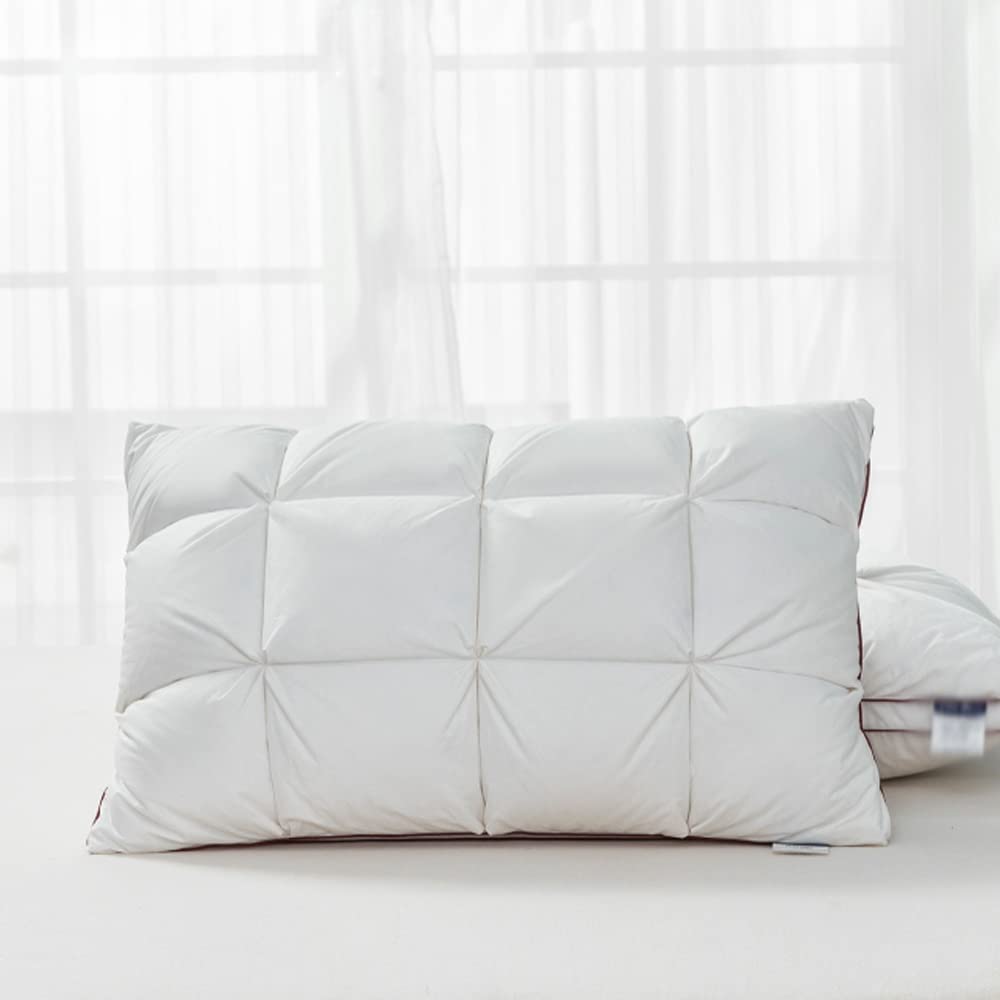 Almohadas Suaves Almohadas de Plumas hacia Abajo for la protección del Cuello for Dormir Almohadas de Cama con Cubierta de algodón 1pc