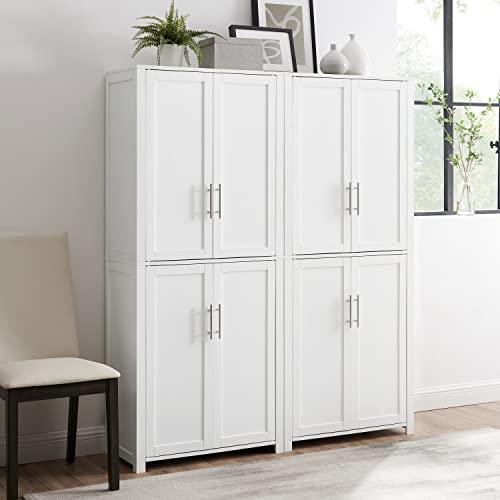 Crosley Furniture Savannah Pantry, Set Of 2, White #TOP6