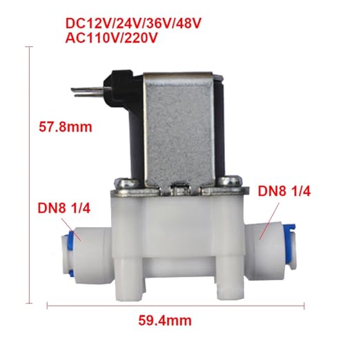 Vanne d'eau électrovanne connecteur rapide DN8 1/4 DC12V normalement fermée - 3