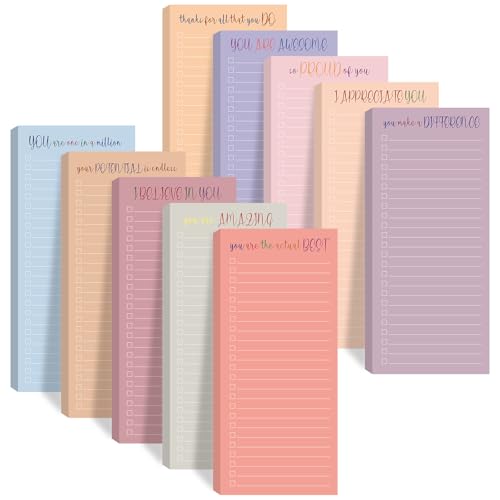 Image of Censen 10 Pack 500 Sheets to Do List Notes Daily Checklist Notepad with 50 Sheets Undated Memo Pad Color Block Shopping List Weekly Plan Notepad Organizer Planners (Morandi,Motivation Words) | Note Book 517 Sheets Colorful Memo Pad Office School Supplies Planner Shopping Weekly Plan Task Organizer Tear-off Design