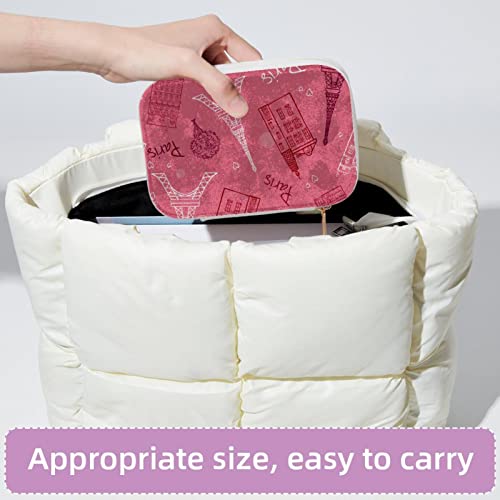 Portefeuille à bijoux zippé rose idéal pour voyager avec vos bagues - 5